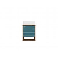 Manhattan Comfort 243BMC93 Liberty Floating 17.71 Bathroom Vanity with Sink and Shelf in Rustic Brown and Aqua Blue